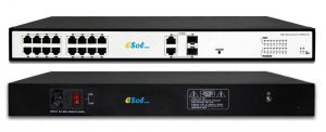 ESOL-SO16PoE-P265-2C - Switch PoE 16-Port 10/100Mbps IEEE 802.3af/802.3at  + 2-COMBO uplink Port :10/100/1000Mbps RJ-45